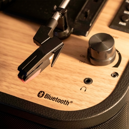 Retro Bluetooth® platenspeler met ingebouwde luidsprekers Zwart