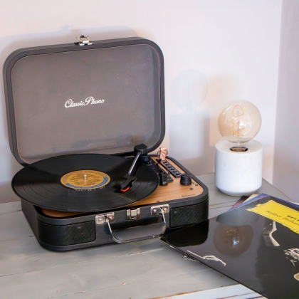 Retro Bluetooth® platenspeler met ingebouwde luidsprekers Zwart
