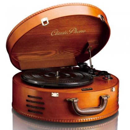 Retro platenspeler met 2 ingebouwde luidsprekers Bruin