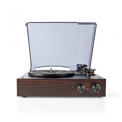 Platenspeler | 33 / 45 / 78 rpm | Riemaandrijving | 1x Stereo RCA | 18 W | Ingebouwde (voor) versterker | MP3 conversie | ABS / MDF | Bruin