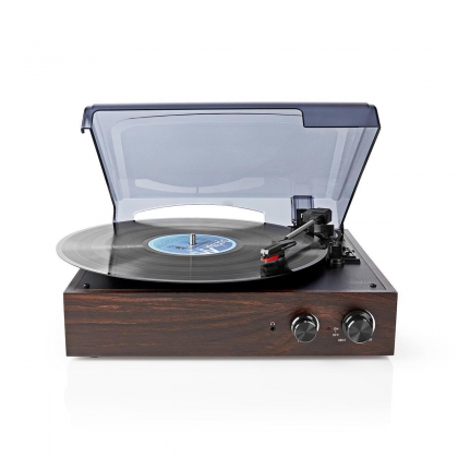 Platenspeler | 33 / 45 / 78 rpm | Riemaandrijving | 1x Stereo RCA | 18 W | Ingebouwde (voor) versterker | MP3 conversie | ABS / MDF | Bruin