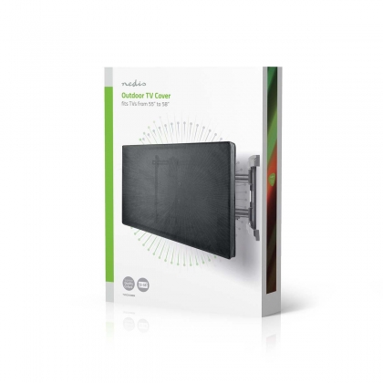 TV-Beschermhoes voor Buiten | Scherm afmeting: 55 - 58 " | Supreme Quality Oxford | Zwart
