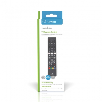 Vervangende Afstandsbediening | Geschikt voor: Philips | Voorgeprogrammeerd | 1 Apparaat | Amazon Prime / Netflix Knop / Rakuten TV Button / Smart Hub Knop | Infrarood | Zwart