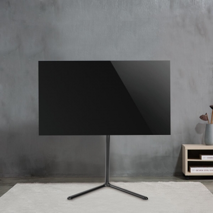 TV Vloerstandaard | 49 - 70 " | Maximaal schermgewicht: 40 kg | V-shape Design | Anti-omval-riem | Snap-lock | Aluminium / Staal | Zwart