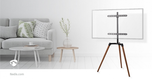 TV Vloerstandaard | 50 - 65 " | Maximaal schermgewicht: 35 kg | Scandinavian Design | Draaibaar | Anti-omval-riem | Snap-lock | Aluminium / Staal | Zwart