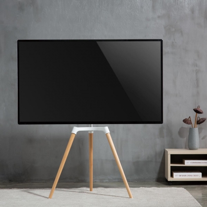 TV Vloerstandaard | 50 - 65 " | Maximaal schermgewicht: 35 kg | Scandinavian Design | Draaibaar | Anti-omval-riem | Snap-lock | Aluminium / Staal | Wit