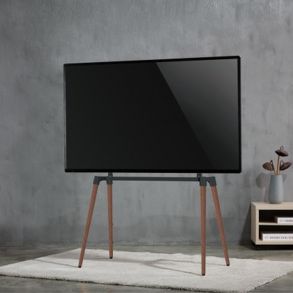 TV Vloerstandaard | 60 - 75 " | Maximaal schermgewicht: 40 kg | Scandinavian Design | Anti-omval-riem | Snap-lock | Aluminium / Staal | Zwart