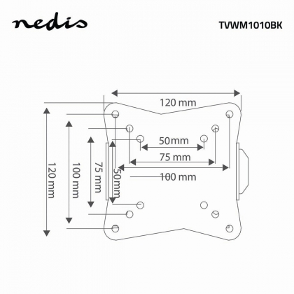 Vaste TV-Muurbeugel | 13 - 27 " | Maximaal schermgewicht: 30 kg | Minimale muurafstand: 20 mm | Staal | Zwart