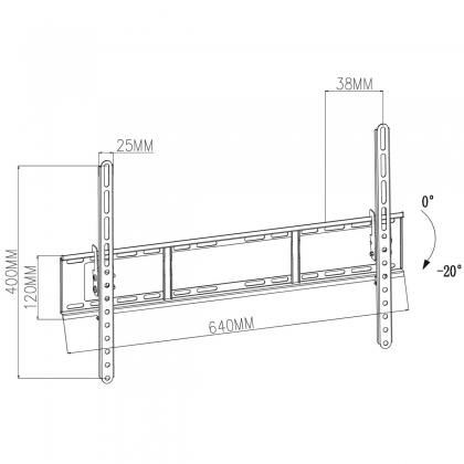 Kantelbare TV-Muurbeugel | 37 - 70 " | Maximaal schermgewicht: 35 kg | Kantelbaar: 20 ° | Minimale muurafstand: 38 mm | Staal | Zwart