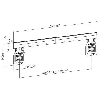 Vaste TV-Muurbeugel | 43 - 100 " | Maximaal schermgewicht: 75 kg | Minimale muurafstand: 9,50 mm | Staal