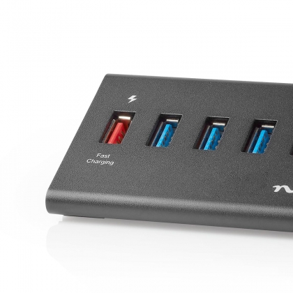 USB-Hub | USB Micro-B Female | USB-A Female | 5-Poorts poort(en) | QC3.0 / USB 3.2 Gen 1 | Netvoeding / USB Gevoed | 5 Gbps | 5x USB