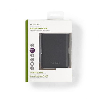 Power Bank | 10000 mAh | 2-USB-A outputs 3.1A | Micro USB input | Black
