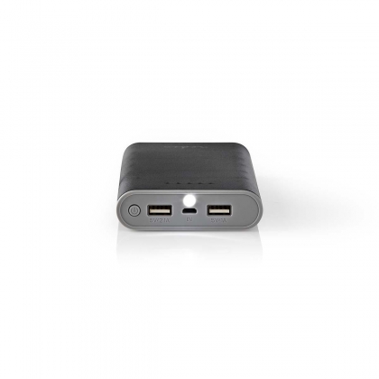 Powerbank | 15000 mAh | 2 USB-A uitgangen 3.1 A | micro-USB ingang | Zwart