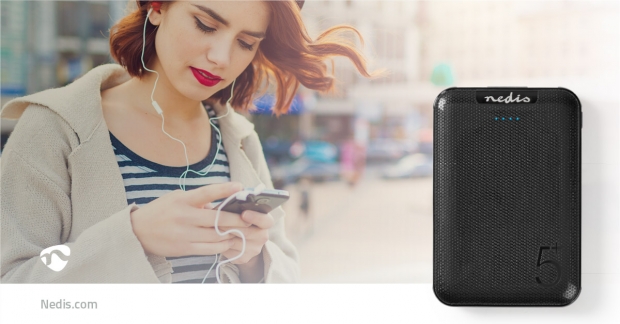 Powerbank | 5000 mAh | 2x 1.0 A | Outputs: 2 | Output: 2x USB-A | Inputs: 1x Micro USB | Lithium-Polymeer