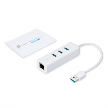 USB 3.0 3 Poort Hub & Gigabit Ethernet Adapter 2 in 1 USB Adapter