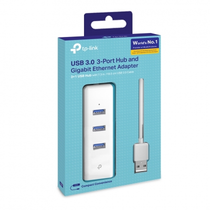 USB 3.0 3 Poort Hub & Gigabit Ethernet Adapter 2 in 1 USB Adapter