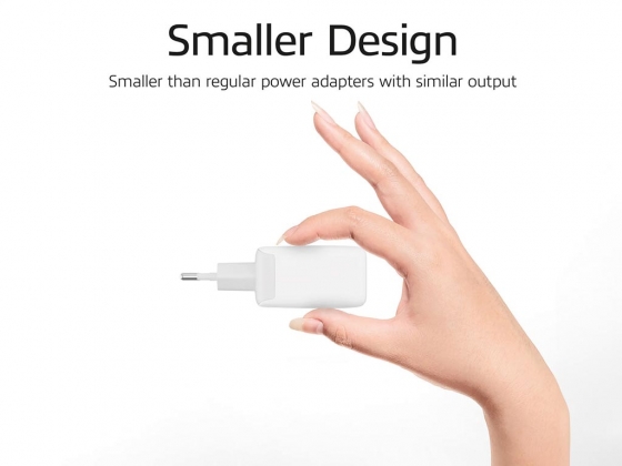 USB-C & USB-A Oplader 20W met Power Delivery PPS, Quick Charge, GaNFast