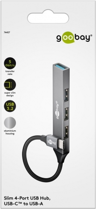 USB-C HUB NAAR  4-POORTS USB-A 5 MAX. Gbit/s