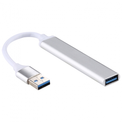USB-hub | 4-poorts | USB 3.0 | wit - aluminium
