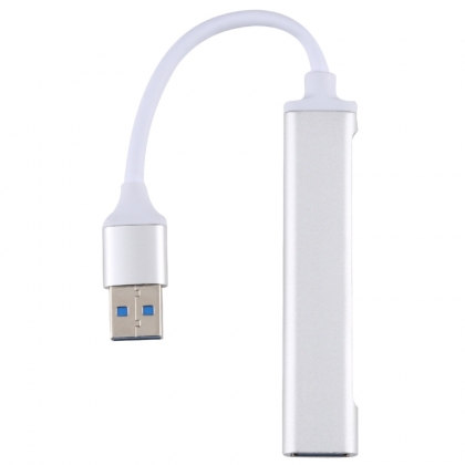 USB-hub | 4-poorts | USB 3.0 | wit - aluminium