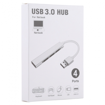 USB-hub | 4-poorts | USB 3.0 | wit - aluminium