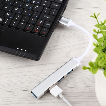 USB-hub | 4-poorts | USB 3.0 | wit - aluminium