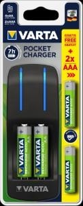Varta Pocket Batterijlader inclusief 4 x 2100mA AA batterij + 2 x AAA 800mAh