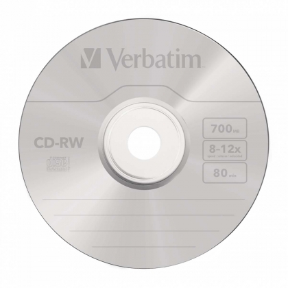 CD-RW 8-12x 700MB 10 Pack Jewel Case Mat Zilver