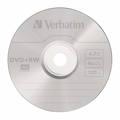 DVD+RW 4x 4.7GB 5 Pack Jewel Case Mat Zilver