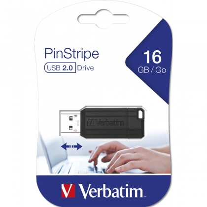 PinStripe USB Stick USB 2.0 16GB Zwart