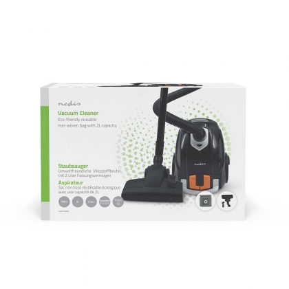 Stofzuiger | Met Zak | 700 W | Stof capaciteit: 2.0 l | Combi-Borstel | Actieradius: 7.50 m | Hepa 12 | Oranje / Zwart