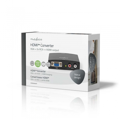 HDMI™-Converter | VGA Female / 2x RCA Female | HDMI™ Output | 1-weg | 1080p | 1.65 Gbps | Aluminium | Antraciet