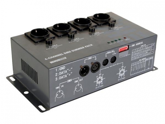 4-KANAALS DMX DIMMERPACK - 4 x 5 A
