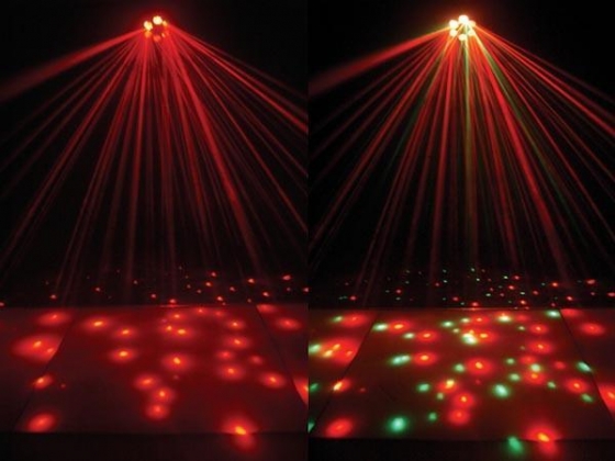 KOMBO - EFFECT MET 6 LENZEN - 3 x 3W R+G+B LEDS