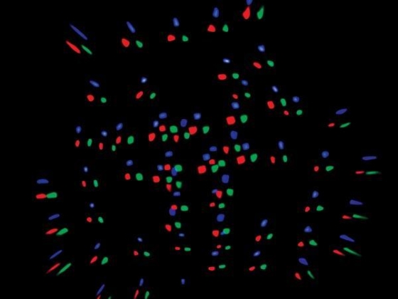 KOMBO - EFFECT MET 6 LENZEN - 3 x 3W R+G+B LEDS