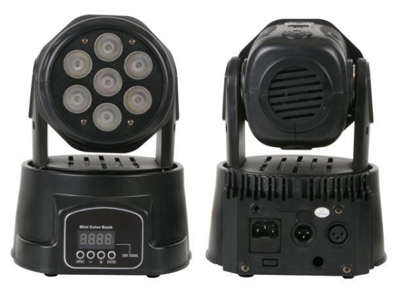 MINI MOVING HEAD - 7x10W RGBW-LED - ZWART