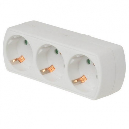 Verloopstekker 3x randaarde wcd horizontaal