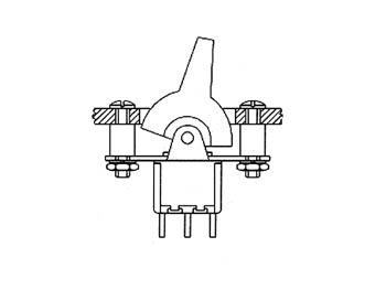 VERTICALE PADDLE SCHAKELAAR VOOR PCB DPDT ON-ON