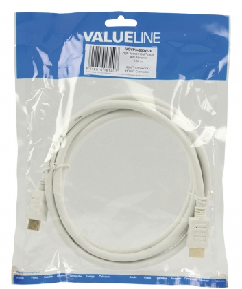 High Speed HDMI kabel met Ethernet HDMI-Connector - HDMI-Connector 2.00 m Wit