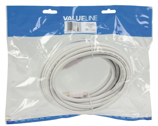 High Speed HDMI kabel met Ethernet HDMI-Connector - HDMI-Connector 7.50 m Wit