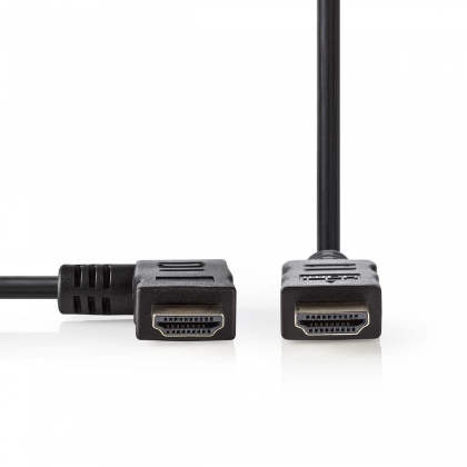 High Speed HDMI kabel met Ethernet HDMI-Connector - HDMI-Connector Haaks Links 1.50 m Zwart