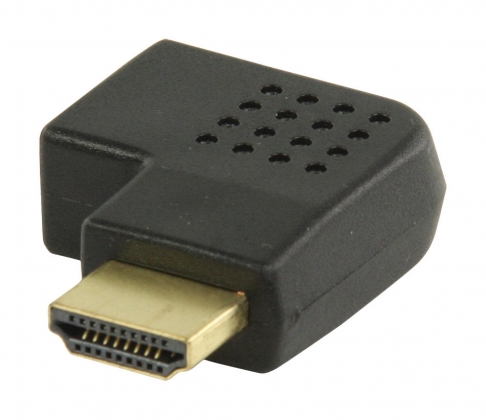 High Speed HDMI met Ethernet Adapter Rechts Gehoekt HDMI-Connector - HDMI-Ingang Zwart