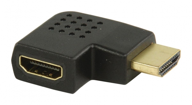 High Speed HDMI met Ethernet Adapter Rechts Gehoekt HDMI-Connector - HDMI-Ingang Zwart