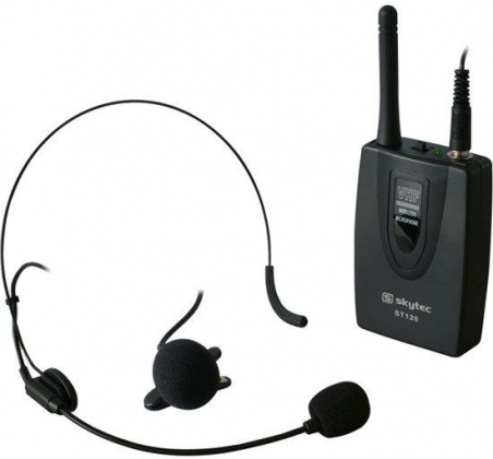 VHF Bodypack met dasspeld- en hoofdband microfoon 200.175Mhz