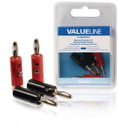 Banana Connector Male Rood/Zwart