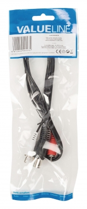 Stereo Audiokabel 5-Pins DIN Male - 2x RCA Male 1.00 m Zwart