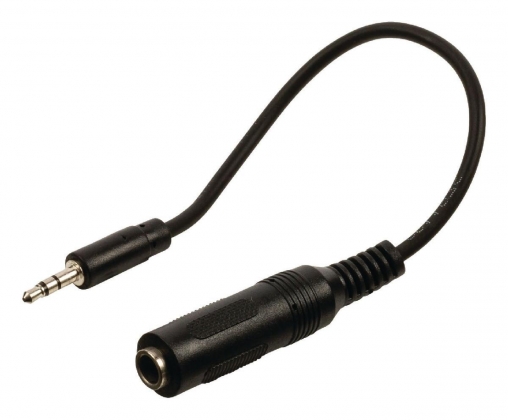 Stereo Audiokabel 3.5 mm Male - 6.35 mm Female 0.20 m Zwart