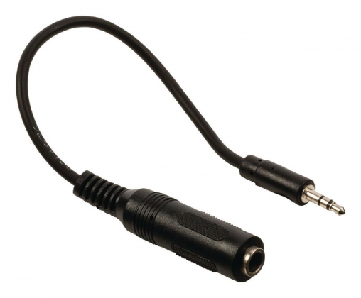 Stereo Audiokabel 3.5 mm Male - 6.35 mm Female 0.20 m Zwart