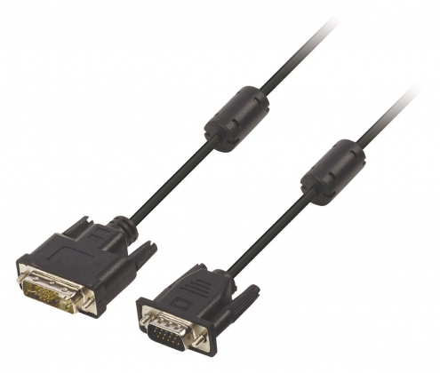 DVI Kabel DVI-A 12+5-Pins Male - VGA Male 5.00 m Zwart