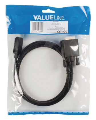 DisplayPort Kabel DisplayPort Male - DVI-D 24+1-Pins Male 2.00 m Zwart